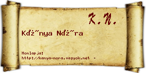 Kánya Nóra névjegykártya