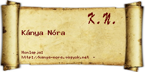 Kánya Nóra névjegykártya
