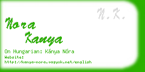 nora kanya business card