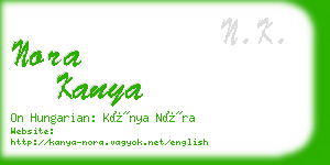 nora kanya business card